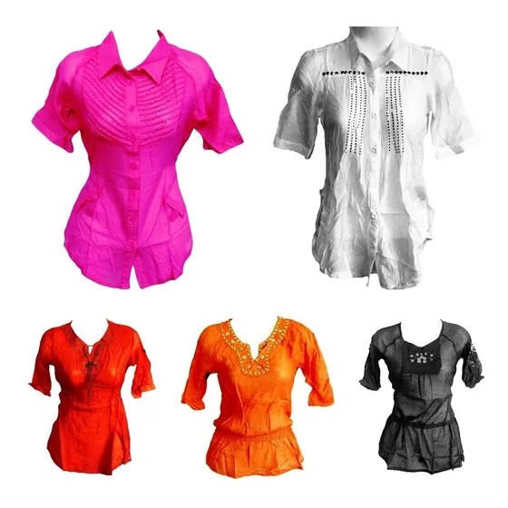 Blusas 3/4 Unicolor Dama Niñas Adolescente Elegante Vestir