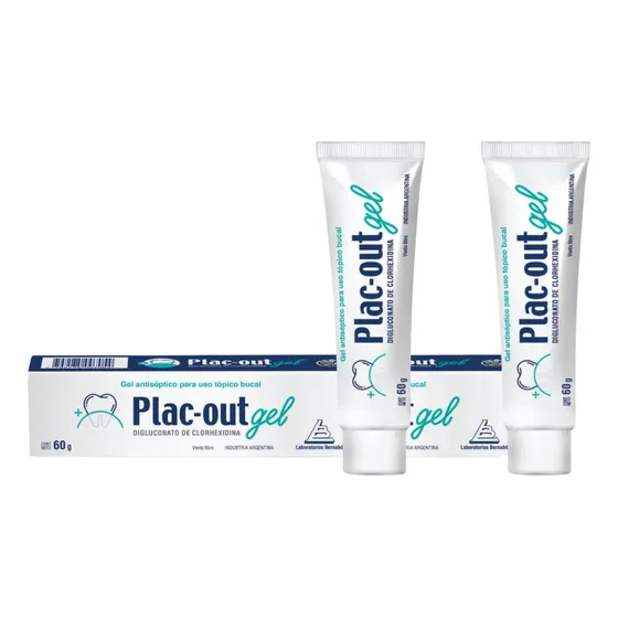 Combo X2 Gel Antiséptico Bucal Plac Out 60gr