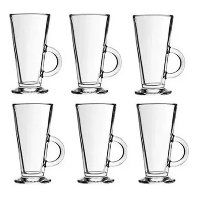 Juego De 6 Tazas Vidrio Irlandesa Alta Para Café Capuccino