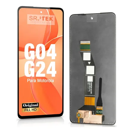 SRJTEK Tela Frontal Para Moto G04 G24 Display Xt2421 Xt2423 Sem Aro Preto