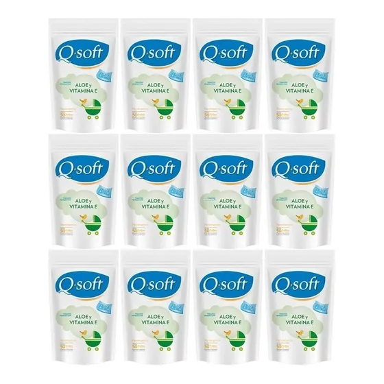 Toallas Húmedas Q - Soft Aloe Y Vitamina E X 50u (bulto X24)