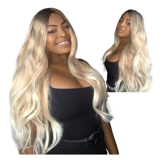 Peruca Wig Fibra Premium Longa Ondulada Tamanho Da Base Regulável Tonalidade Loiro Claro Peruca Wig Fibra Premium Longa Ondulada Tamanho Da Base Regulável Tonalidade Loiro Claro