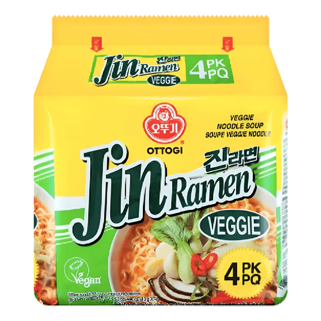 Pack 4 - Ramen Coreano Jin Vegetariano Sopa Instantánea