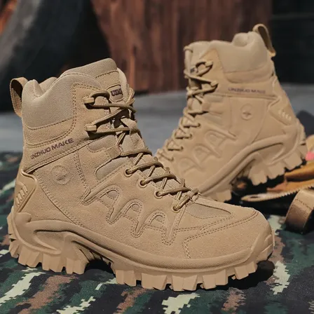 Botas Táticas Masculinas De Caminhada Antiderrapantes Desert
