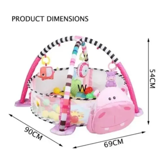 Gimnasio Bebe Hipopótamo + 30 Pelotas Corral Accesorios