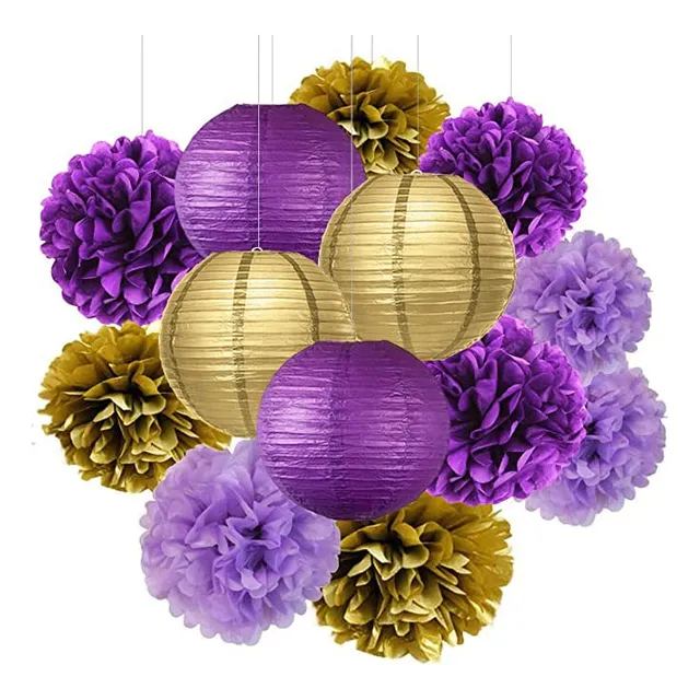 Decoracion Graduacion Furuix 2023 Purpura Dorado Fiesta Baby