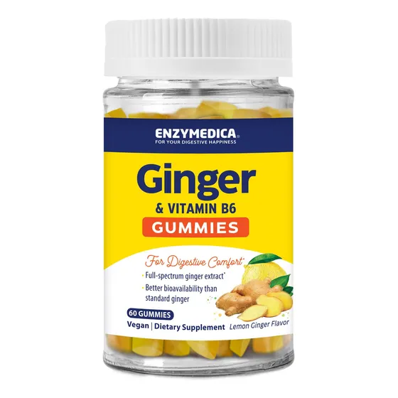 Enzymedica, Gomitas De Jengibre Y Vitamina B6, Para Uso Ocas