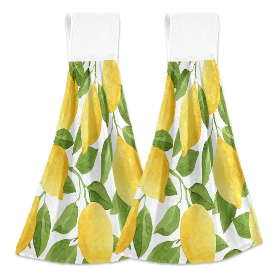 Alaza Toalla Mano Cocina Hoja Fruta Limon Pintura Al Oleo 2