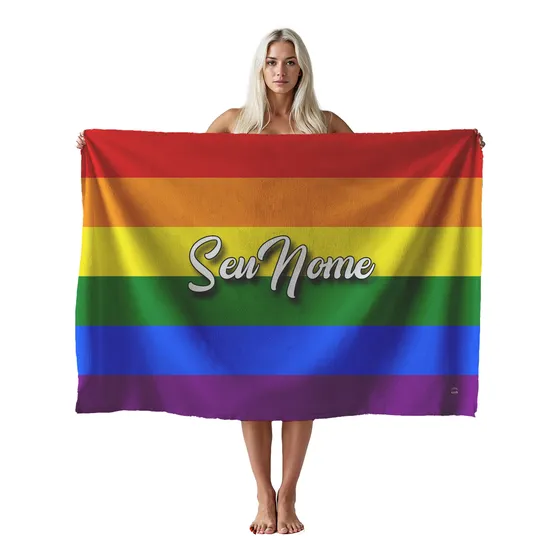 Canga Personalizada Saída De Praia Com Nome - Orgulho Lgbt