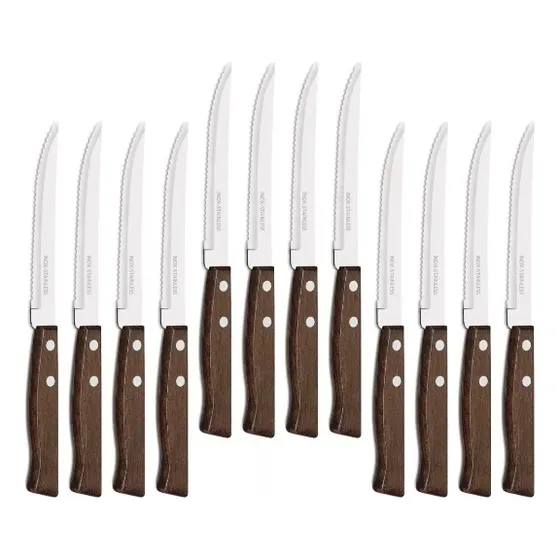 Set 12 Cuchillos cuchillos asado serrucho
