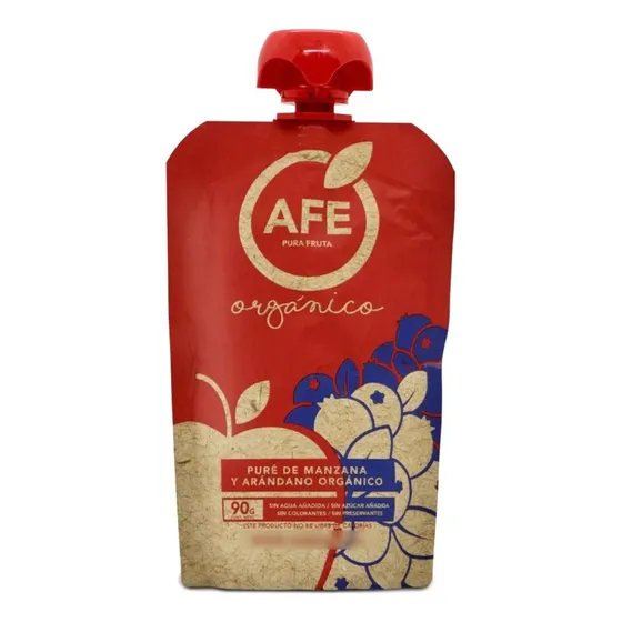 Puré Fruta Compota Afe Manzana-Arandano Organico 90 Grs