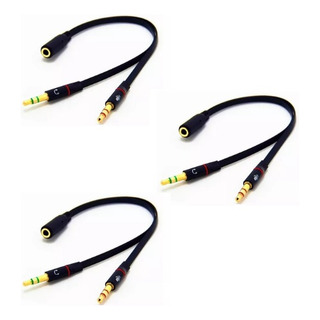 Kit 3 Cabos Adaptador J3 X 2 P2 - Fone(headset) + Microfone Kit 3 Cabos Adaptador J3 X 2 P2 - Fone(headset) + Microfone