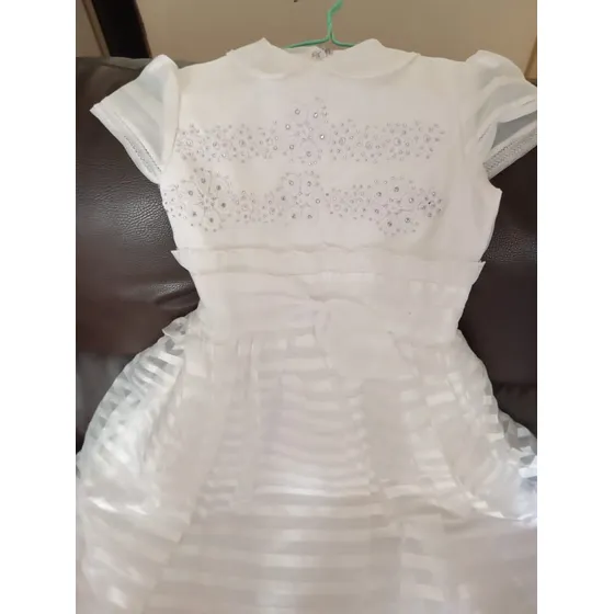 Vestido Para Bautizo O Primera Comunión, Color Blanco