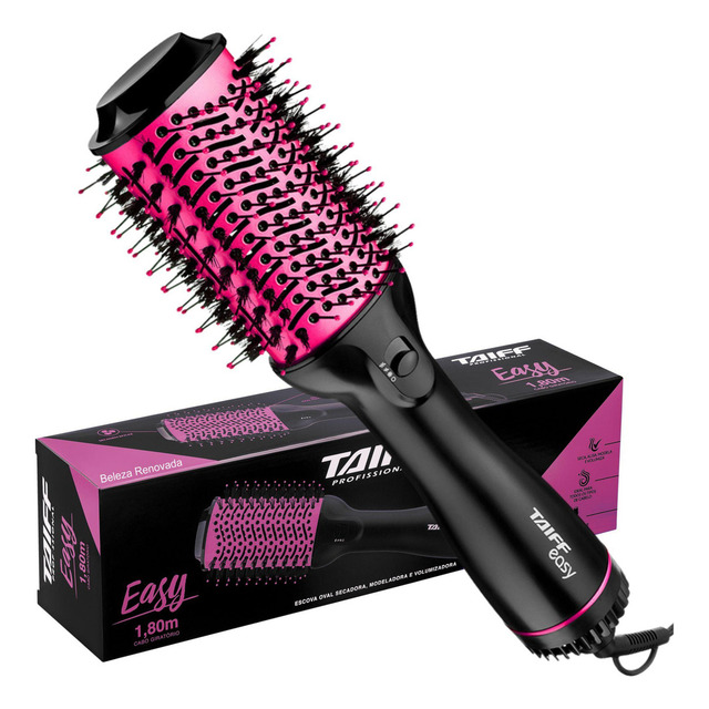 Escova Oval Secadora Modeladora E Volumizadora Easy - Taiff Cor Pink Voltagem 127v