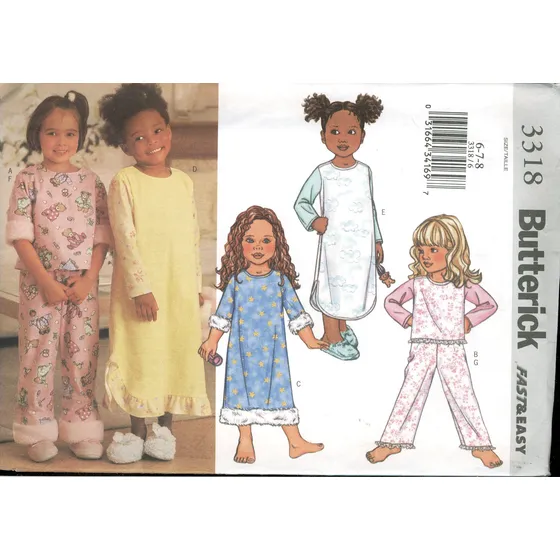 Butterick Patterns Fast Easy  Patron Costura Para Niño Niña