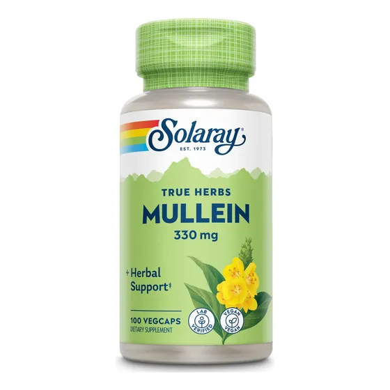 Suplemento Solaray Mullein Leaf, 100 Cápsulas Vegetarianas,