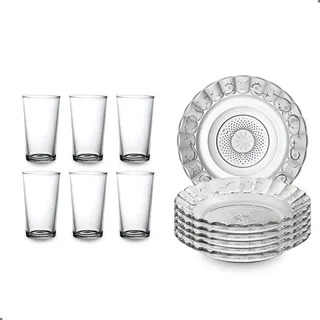 Conjunto Jantar Vidro 12 Peças - Aparelho De Pratos Conjunto Jantar Vidro 12 Peças - Aparelho De Pratos