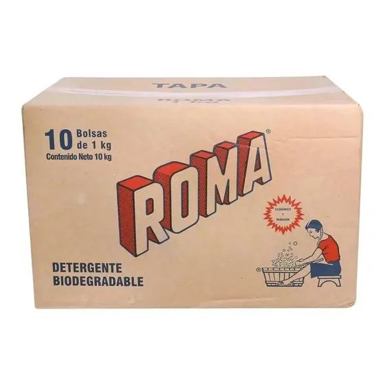 Caja De Detergente Roma En 10 Bolsas De 1 Kilo Cada Una