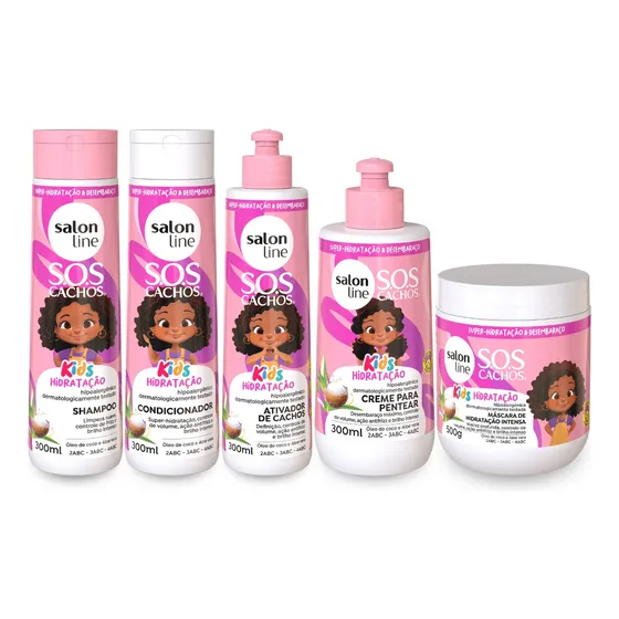 Salon line kit completo sos kids hidratação definição cachos