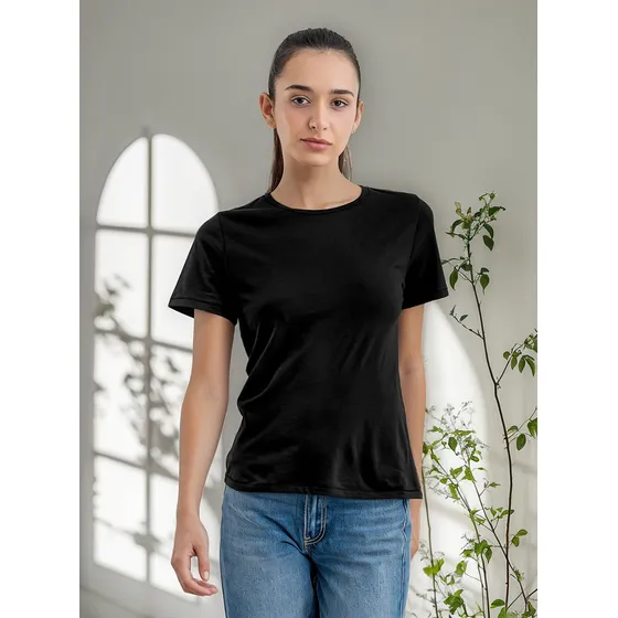 Polo Mujer 100% Algodón Pima Cuello Redondo