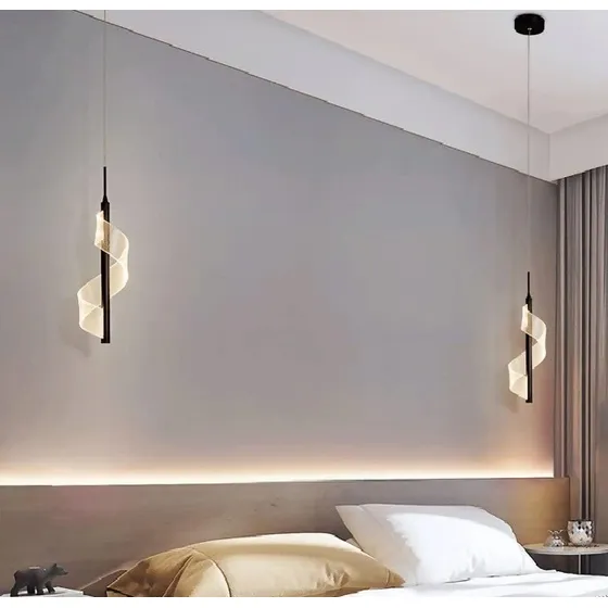 . Pendente Minimalista Ondas Cabeceiras Moderno Espiral