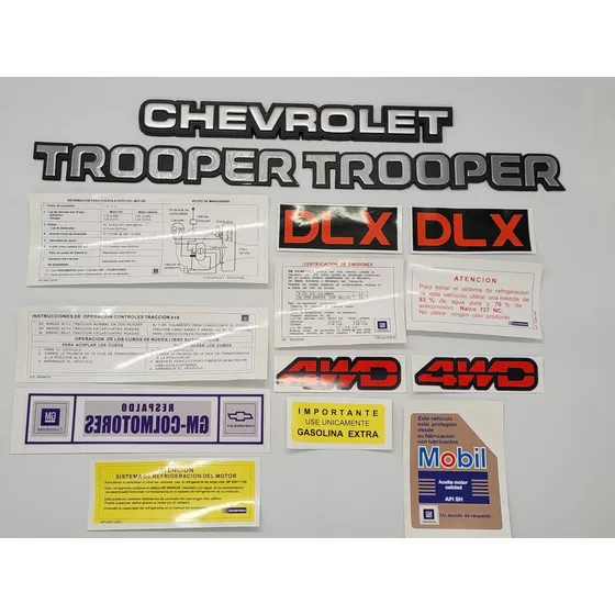 Chevrolet Trooper Dlx Calcomanias