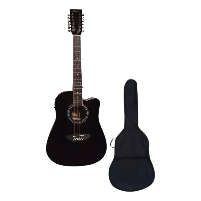 Segovia Sgc12bk Guitarra Electroacústica 12 Cuerdas Msi Color Negro Material del diapasón Arce incluye funda