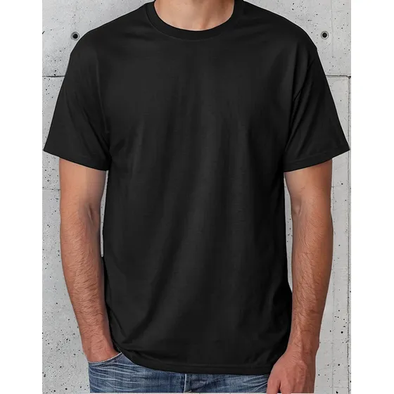 Camiseta Negra Algodon Licrado, Calidad Premium, Unisex