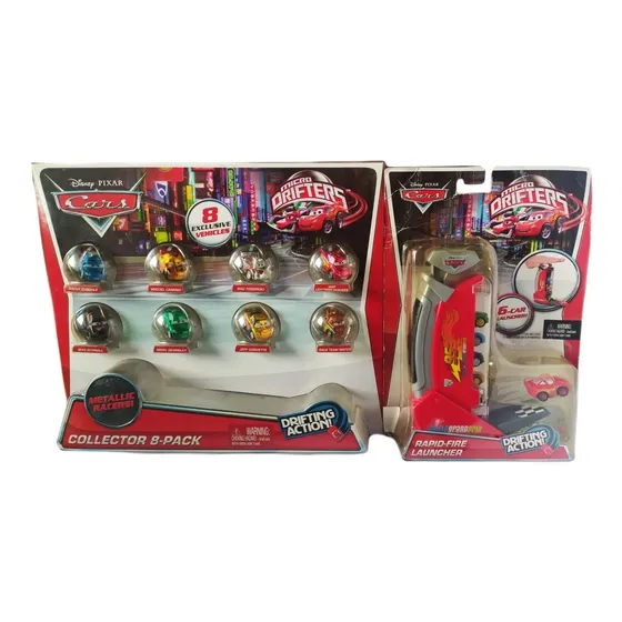 Lanzador Y Set De 8 Carritos De Disney Pixar Cars Original 