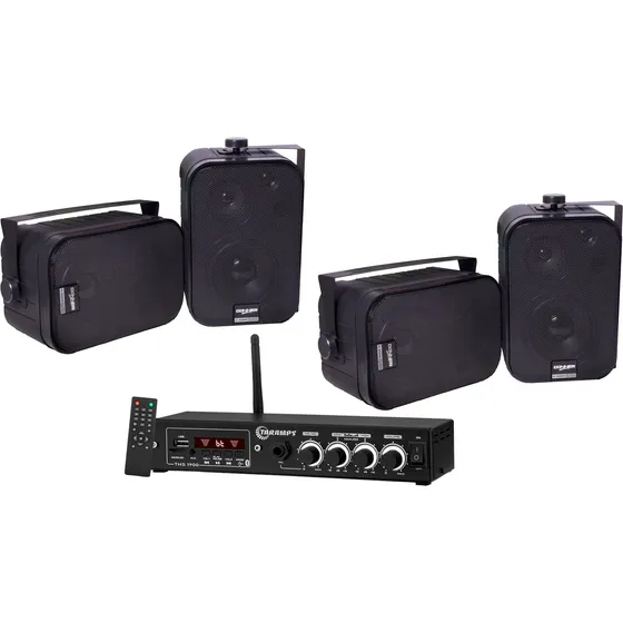 Kit Amplificador Ths 1900 Taramps 60wrms + 4 Caixas Sp400