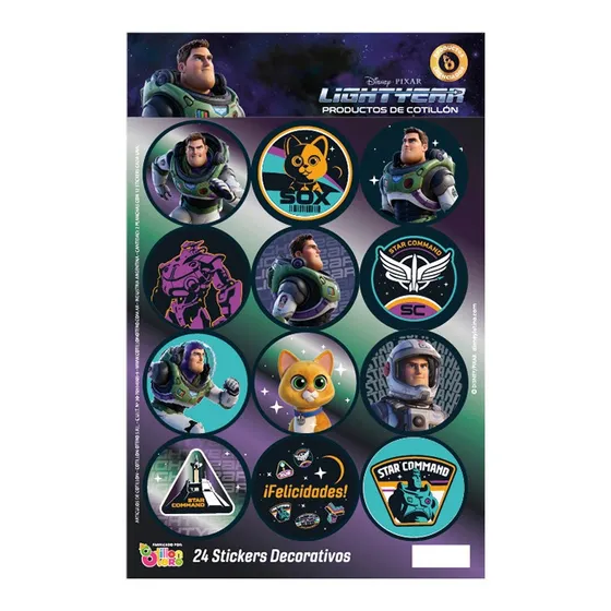 Cotillón Adhesivos X 24 Buzz Lightyear Oficial