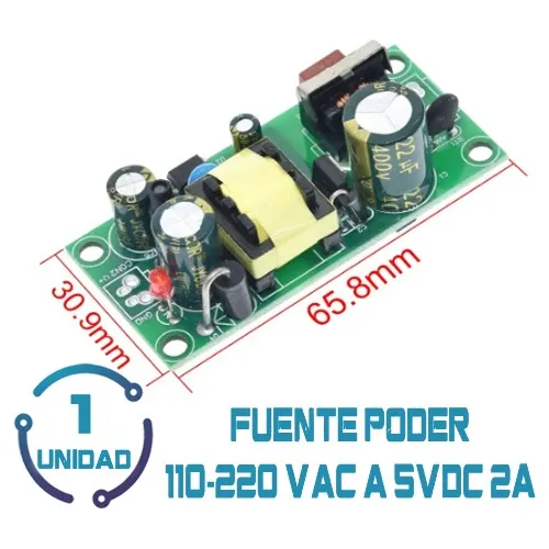 1 Fuente De Poder Conmutada 110-220 Vac A 5 Vdc 2a 