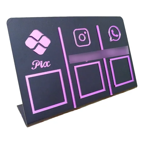 Placa Qr Code Pix, Instagram E Whatsapp Comércio Balcão