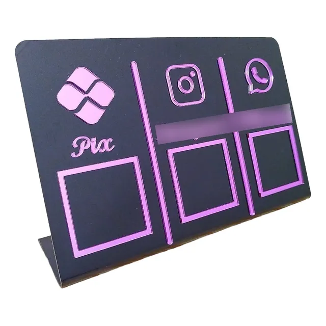 Placa Qr Code Pix, Instagram E Whatsapp Comércio Balcão