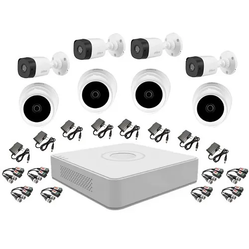 Kit Combo Dvr-nvr 8 Canales 8 Cámaras Seguridad  Bala 1080mp