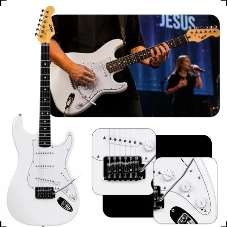 Guitarra Elétrica Trinity One Desire Branca para Rock e Worship com 6 Cordas