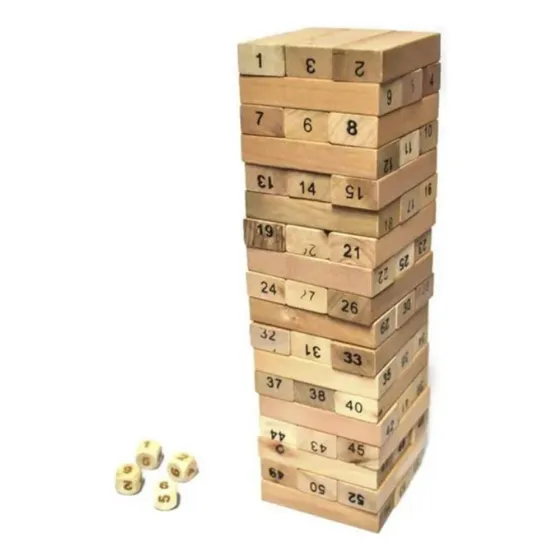 High Fold Torre De Madera Con Numeros Y 4 Dados
