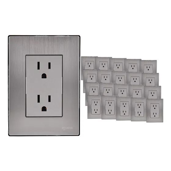 Placa Acero Inoxidable Cotacto Duplex Igoto Plata 20 Piezas