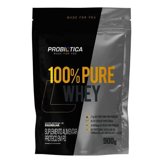 100% Pure Whey 900g Refil - Probiótica 100% Pure Whey 900g Refil - Probiótica
