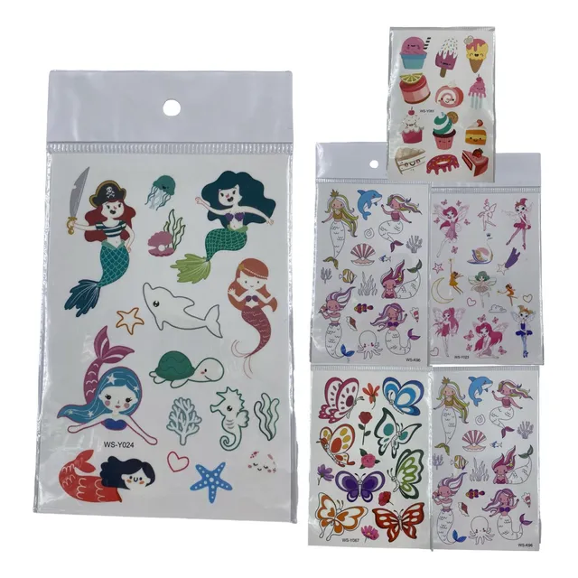Tatuajes Temporales Glitter Para Niños, 12 Unidades