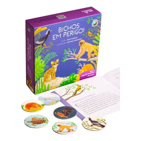 Bichos Em Perigo! - Kit Livro E Jogo Da Memoria, De Furquim, Beto. Editorial Araquarela, Capa Dura Em Português