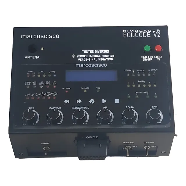 Simulador De Central Ecucode Ecu Gasolina Flex Injetor Sinal