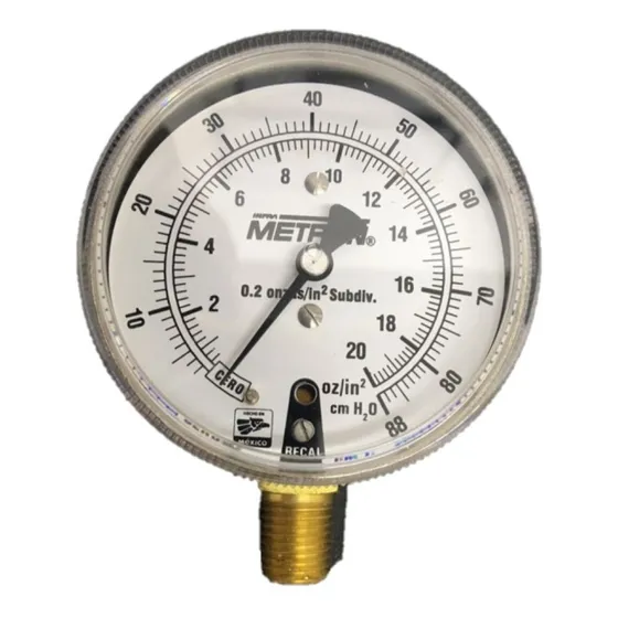 Manometro Para Gas L.p Y Nat Baja Presión 0-20 Oz/in2 Metron