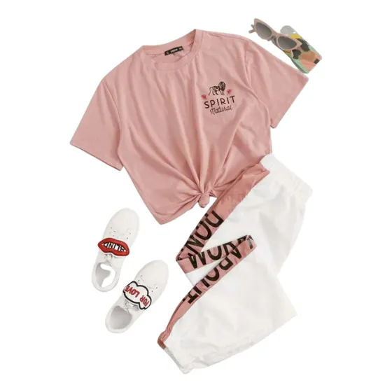 Conjunto Top Y Jogger Para Damas Shein Romwe 9657