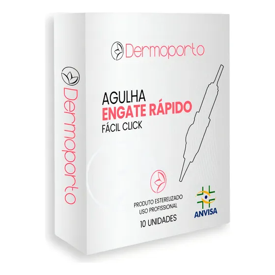 AGULHA EASY CLICK DERMOPORTO 1RL 0.35MM PMU PREMIUM ANVISA - CX C/ 10UNS