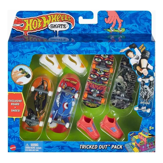 Hot Wheels Pack 4 Skate Tony Hawk Zapatos Patinaje Tech Deck