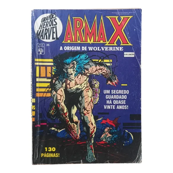Gibi Hq Grandes Heróis Marvel 35 Wolverine Armax Abril Jovem