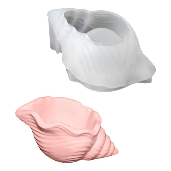 Maceta Joyero Vela Concha De Mar Resina Silicon Molde 