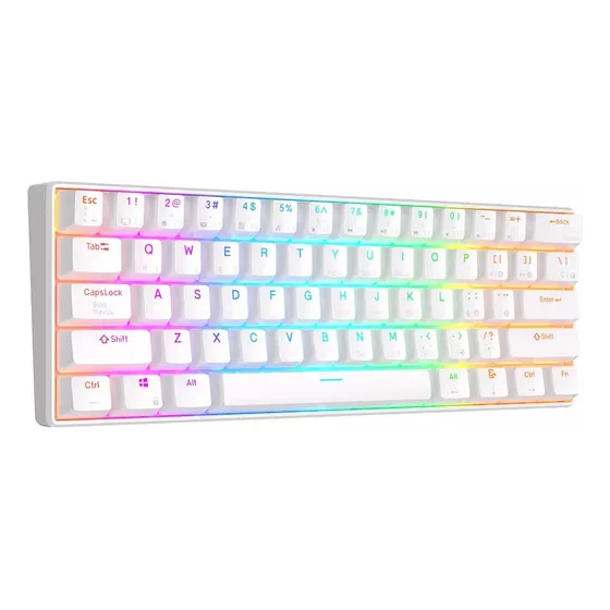 Teclado Gamer Mecânico Rk61 Rgb Usb-c Qwerty Ergonomico