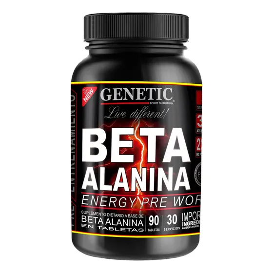 Súper Beta Alanina Genetic Fuerza Pre Work Energía Inmediata Sabor Sin sabor